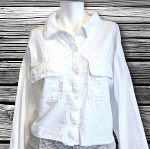 Wild Fable Cut Off Button Down Shirt